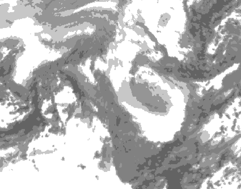 GDPS total cloud 162 hour forecast chart for Canada based on 2026/01/08 0000Z data