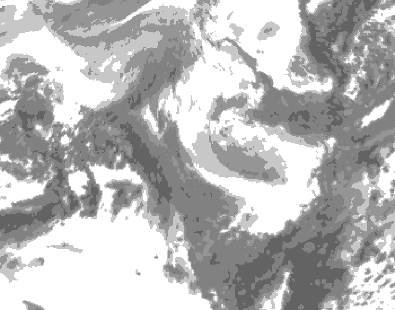 GDPS total cloud 168 hour forecast chart for Canada based on 2026/01/08 0000Z data