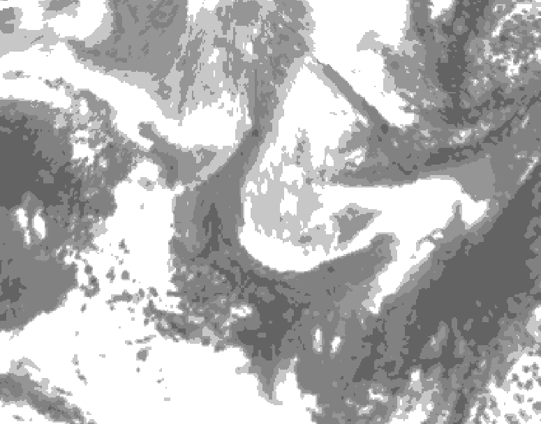 GDPS total cloud 186 hour forecast chart for Canada based on 2026/01/08 0000Z data