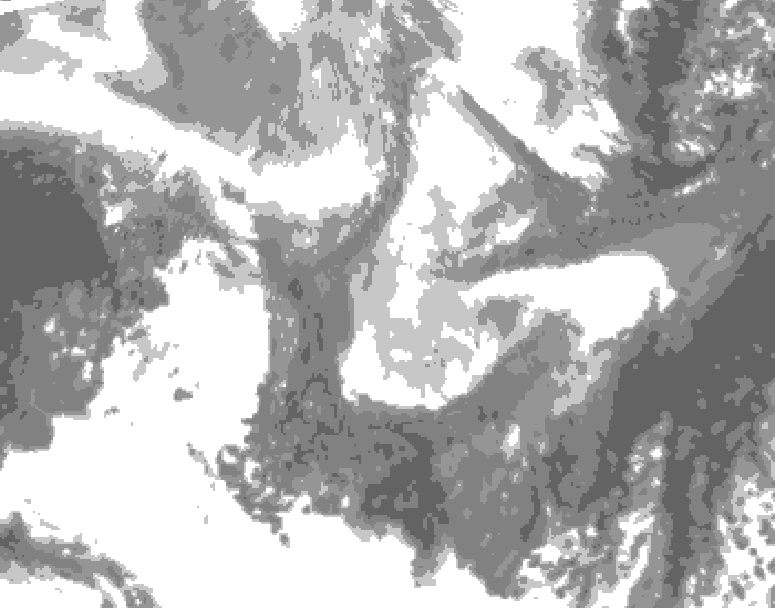 GDPS total cloud 192 hour forecast chart for Canada based on 2026/01/08 0000Z data
