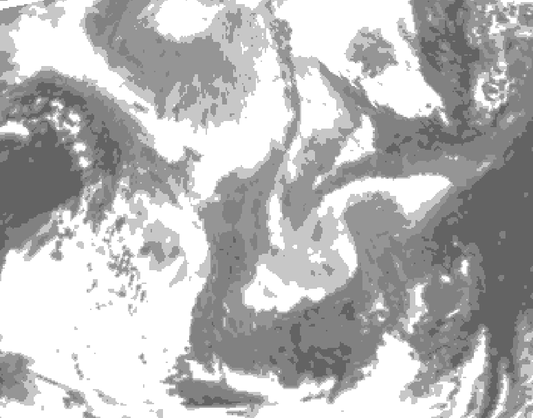 GDPS total cloud 204 hour forecast chart for Canada based on 2026/01/08 0000Z data