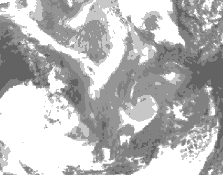 GDPS total cloud 216 hour forecast chart for Canada based on 2026/01/08 0000Z data