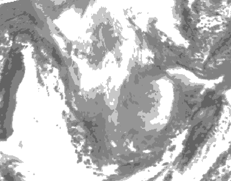 GDPS total cloud 240 hour forecast chart for Canada based on 2026/01/08 0000Z data