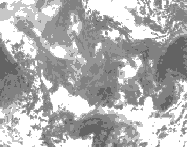 GDPS total cloud 006 hour forecast chart for Canada based on 2026/01/08 1200Z data