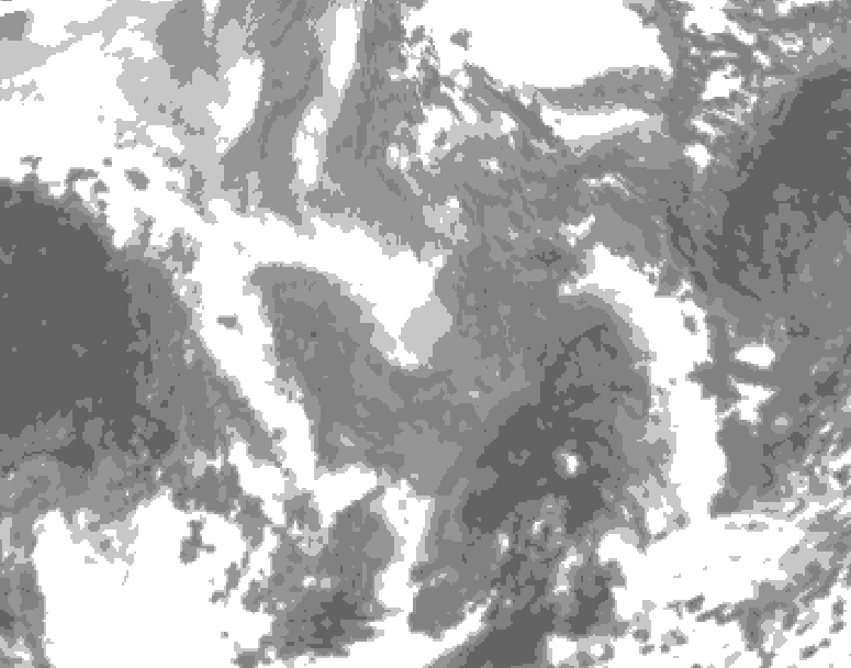 GDPS total cloud 024 hour forecast chart for Canada based on 2026/01/08 1200Z data