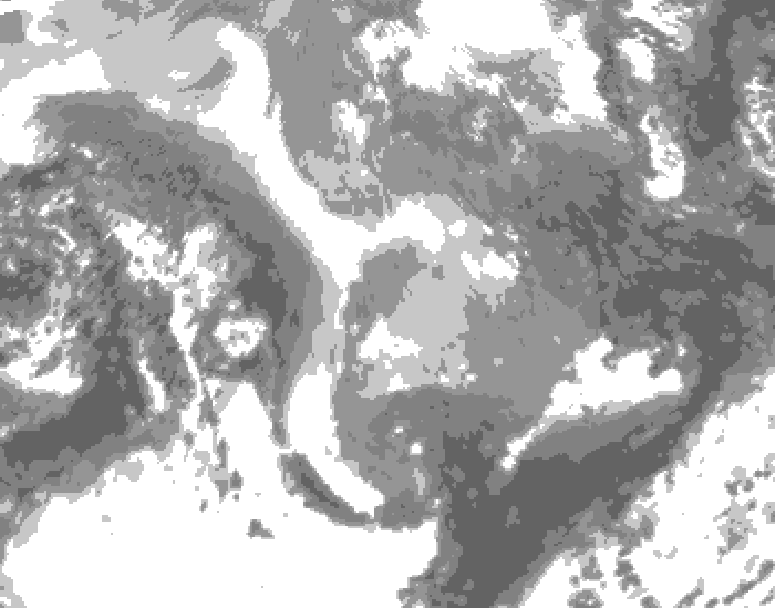 GDPS total cloud 054 hour forecast chart for Canada based on 2026/01/08 1200Z data