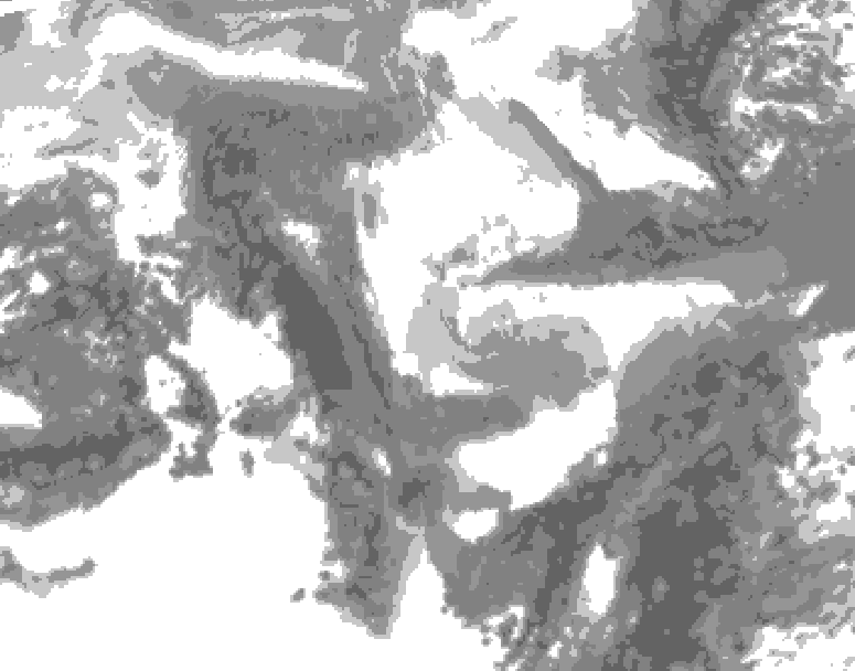 GDPS total cloud 156 hour forecast chart for Canada based on 2026/01/08 1200Z data