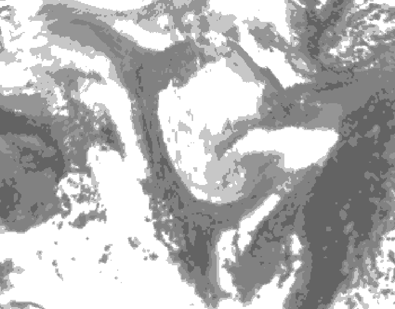 GDPS total cloud 174 hour forecast chart for Canada based on 2026/01/08 1200Z data