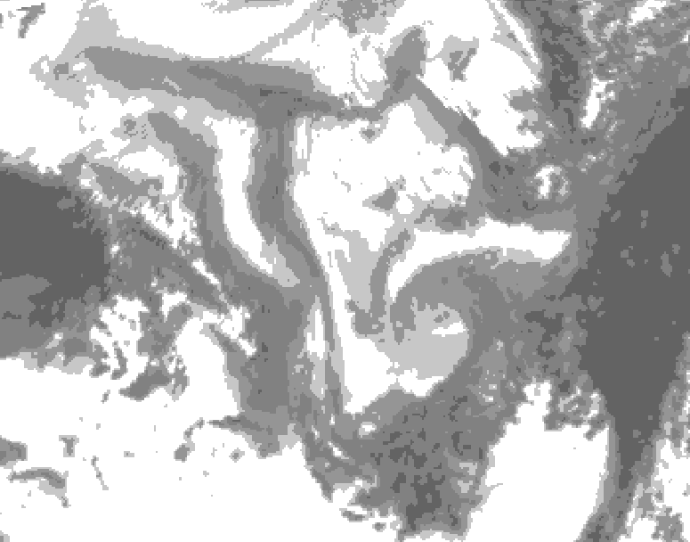 GDPS total cloud 192 hour forecast chart for Canada based on 2026/01/08 1200Z data