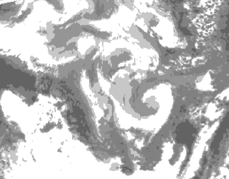 GDPS total cloud 216 hour forecast chart for Canada based on 2026/01/08 1200Z data