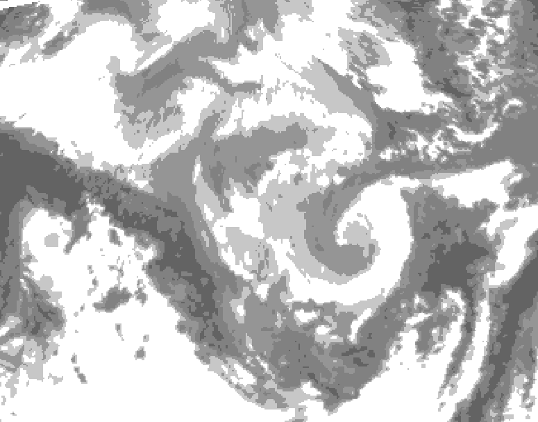 GDPS total cloud 222 hour forecast chart for Canada based on 2026/01/08 1200Z data