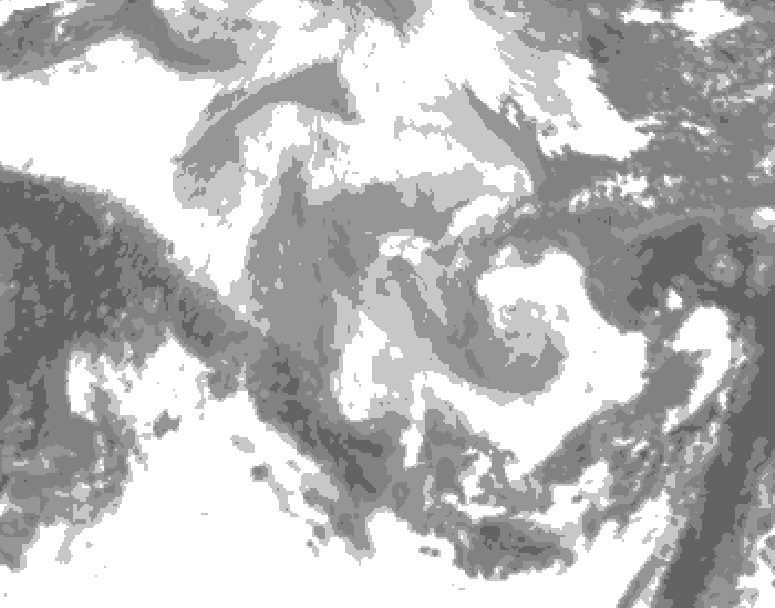 GDPS total cloud 234 hour forecast chart for Canada based on 2026/01/08 1200Z data