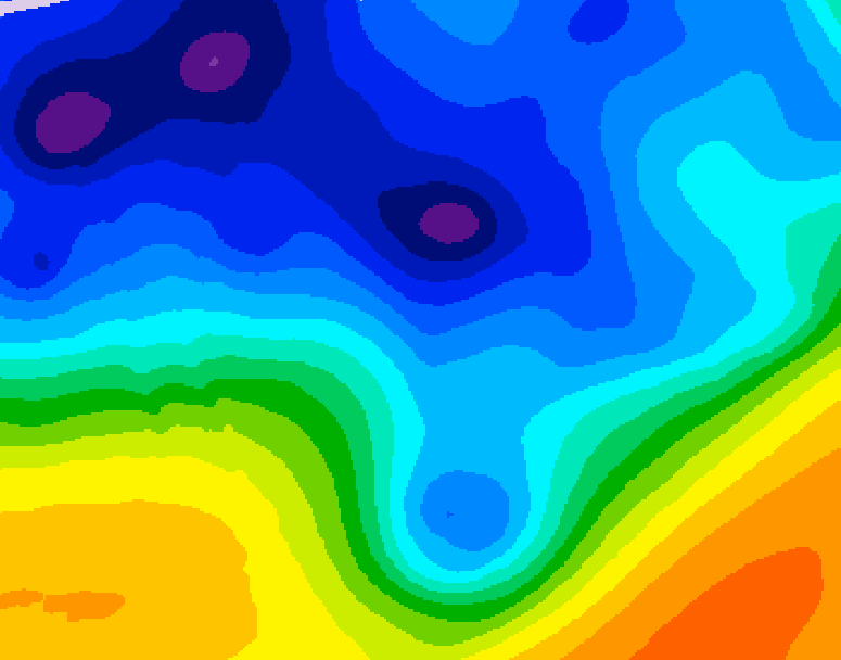 GDPS 500 millibar geopotential height 048 hour forecast chart for Canada based on 2026/01/09 0000Z data