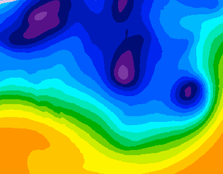 GDPS 500 millibar geopotential height 090 hour forecast chart for Canada based on 2026/01/09 0000Z data