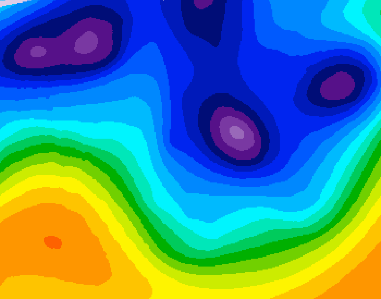GDPS 500 millibar geopotential height 114 hour forecast chart for Canada based on 2026/01/09 0000Z data