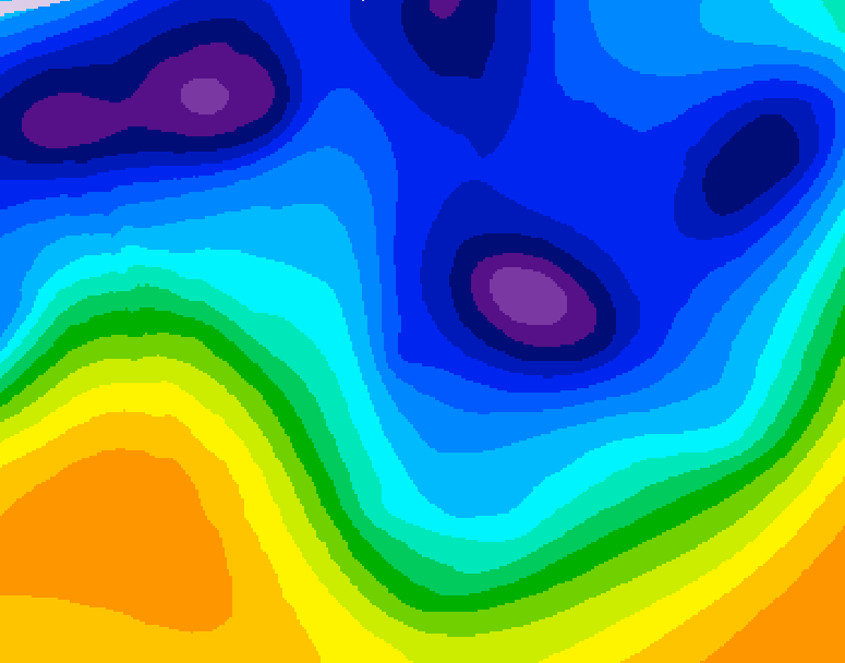 GDPS 500 millibar geopotential height 120 hour forecast chart for Canada based on 2026/01/09 0000Z data