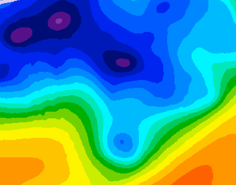 GDPS 500 millibar geopotential height 030 hour forecast chart for Canada based on 2026/01/09 1200Z data
