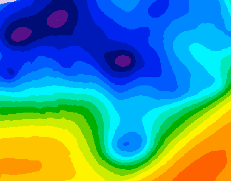 GDPS 500 millibar geopotential height 036 hour forecast chart for Canada based on 2026/01/09 1200Z data