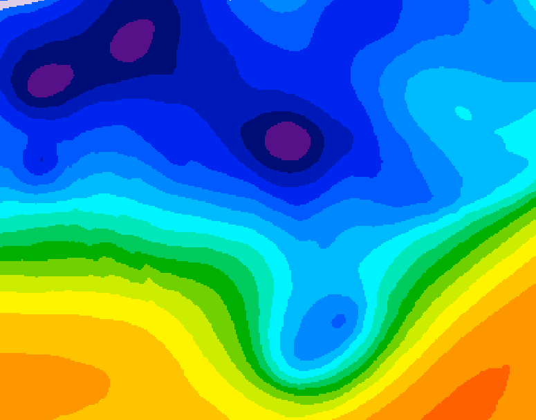 GDPS 500 millibar geopotential height 042 hour forecast chart for Canada based on 2026/01/09 1200Z data