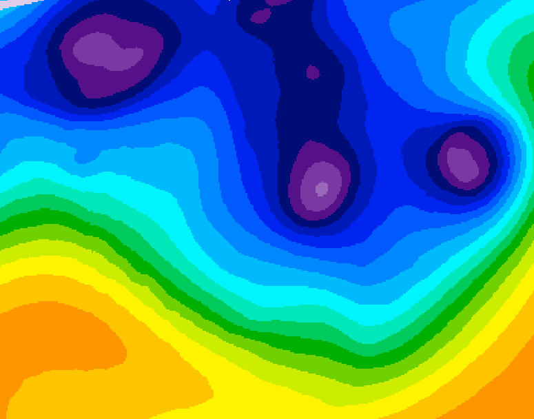 GDPS 500 millibar geopotential height 090 hour forecast chart for Canada based on 2026/01/09 1200Z data
