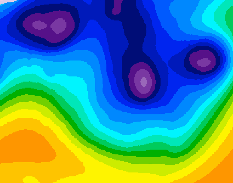 GDPS 500 millibar geopotential height 096 hour forecast chart for Canada based on 2026/01/09 1200Z data