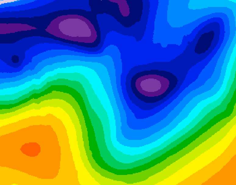 GDPS 500 millibar geopotential height 114 hour forecast chart for Canada based on 2026/01/09 1200Z data