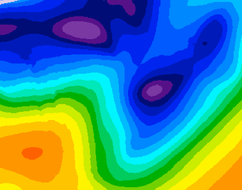 GDPS 500 millibar geopotential height 120 hour forecast chart for Canada based on 2026/01/09 1200Z data