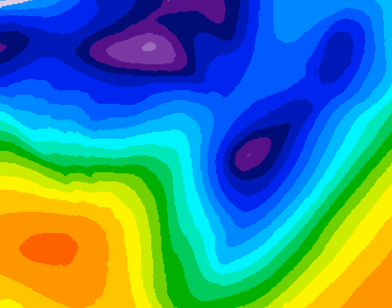 GDPS 500 millibar geopotential height 126 hour forecast chart for Canada based on 2026/01/09 1200Z data