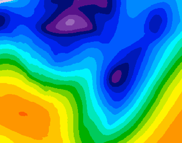 GDPS 500 millibar geopotential height 132 hour forecast chart for Canada based on 2026/01/09 1200Z data