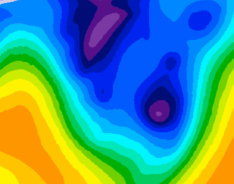 GDPS 500 millibar geopotential height 150 hour forecast chart for Canada based on 2026/01/09 1200Z data