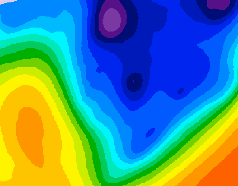 GDPS 500 millibar geopotential height 222 hour forecast chart for Canada based on 2026/01/09 1200Z data