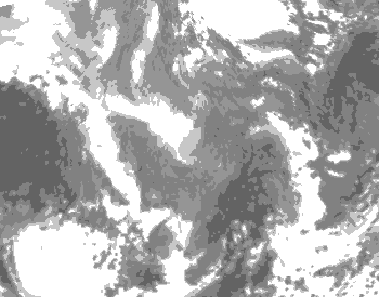 GDPS total cloud 012 hour forecast chart for Canada based on 2026/01/09 0000Z data