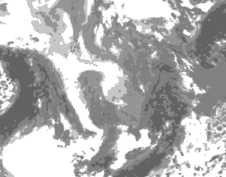 GDPS total cloud 024 hour forecast chart for Canada based on 2026/01/09 0000Z data