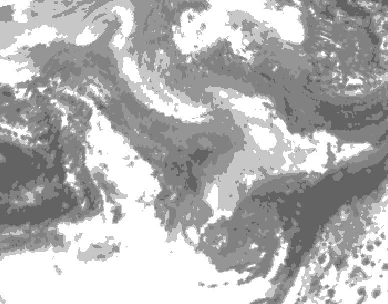 GDPS total cloud 060 hour forecast chart for Canada based on 2026/01/09 0000Z data