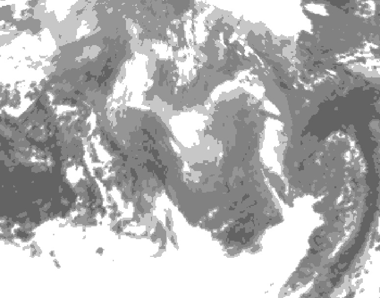 GDPS total cloud 090 hour forecast chart for Canada based on 2026/01/09 0000Z data