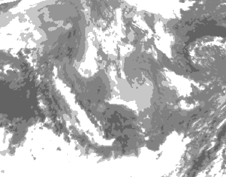 GDPS total cloud 108 hour forecast chart for Canada based on 2026/01/09 0000Z data