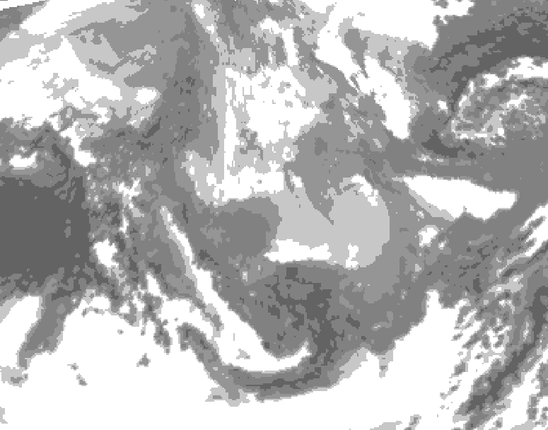 GDPS total cloud 114 hour forecast chart for Canada based on 2026/01/09 0000Z data