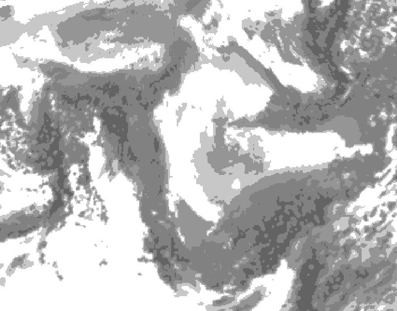 GDPS total cloud 138 hour forecast chart for Canada based on 2026/01/09 0000Z data