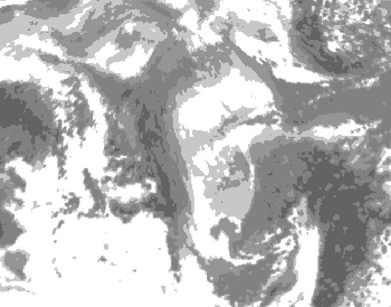 GDPS total cloud 156 hour forecast chart for Canada based on 2026/01/09 0000Z data