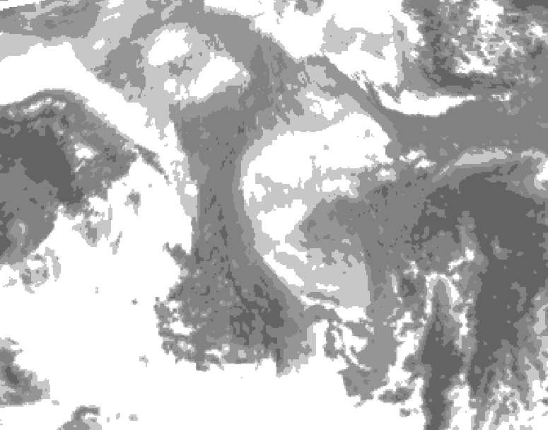 GDPS total cloud 168 hour forecast chart for Canada based on 2026/01/09 0000Z data
