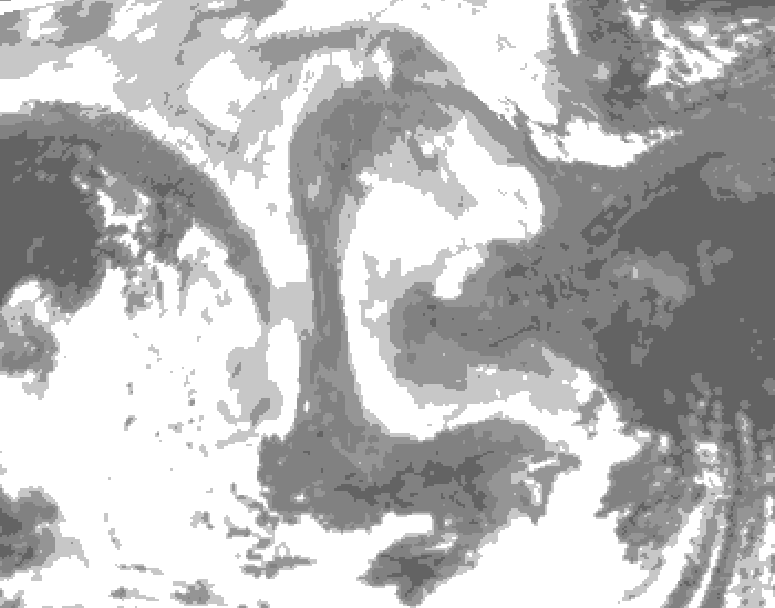 GDPS total cloud 180 hour forecast chart for Canada based on 2026/01/09 0000Z data