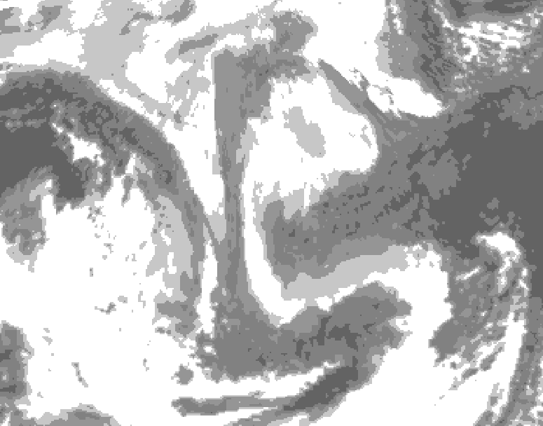 GDPS total cloud 186 hour forecast chart for Canada based on 2026/01/09 0000Z data