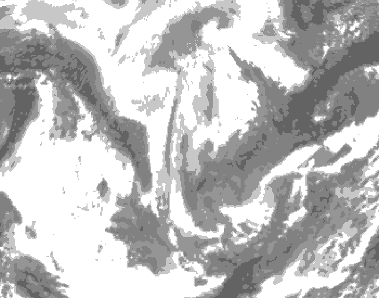 GDPS total cloud 204 hour forecast chart for Canada based on 2026/01/09 0000Z data