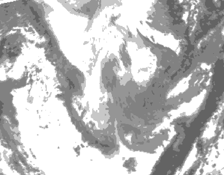 GDPS total cloud 234 hour forecast chart for Canada based on 2026/01/09 0000Z data