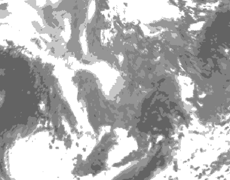 GDPS total cloud 006 hour forecast chart for Canada based on 2026/01/09 1200Z data