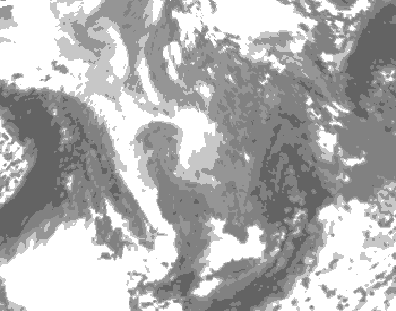 GDPS total cloud 012 hour forecast chart for Canada based on 2026/01/09 1200Z data