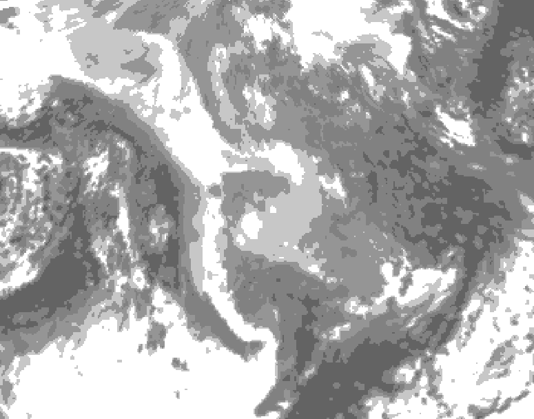 GDPS total cloud 024 hour forecast chart for Canada based on 2026/01/09 1200Z data