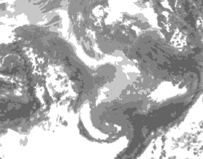GDPS total cloud 036 hour forecast chart for Canada based on 2026/01/09 1200Z data
