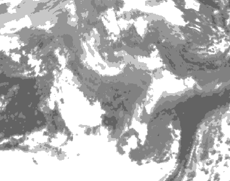 GDPS total cloud 054 hour forecast chart for Canada based on 2026/01/09 1200Z data