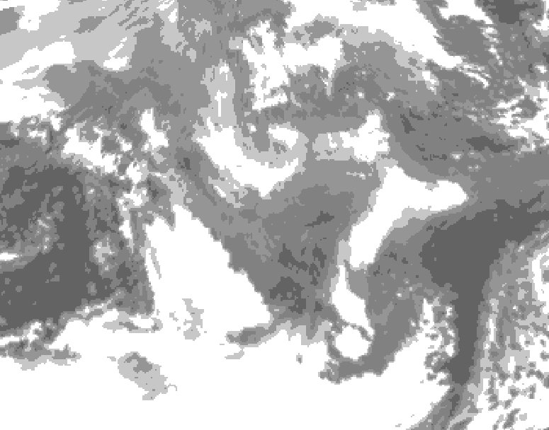 GDPS total cloud 060 hour forecast chart for Canada based on 2026/01/09 1200Z data